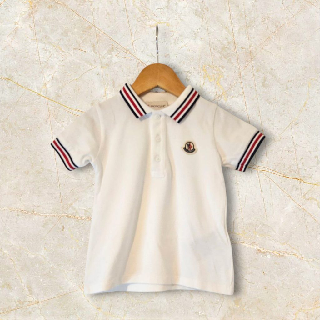 White Moncler Polo Shirt Age 18-24months